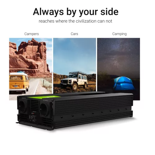 Green Cell Autoinverter 12V auf 230V (Spannungswandler) 2000W/4000W Modifizierte Sinuswelle INV10 für PKW, Wohnmobil, Wohnwagen
