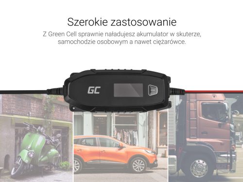 Automatisches Ladegerät für Auto- und Motorradakkus 6V / 12V (4A) mit intelligenter Diagnose und Krokodilklemmen ACAGM07