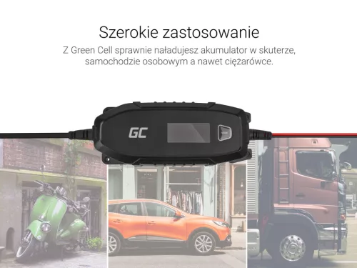 Automatisches Ladegerät für Auto- und Motorradakkus 6V / 12V (4A) mit intelligenter Diagnose und Krokodilklemmen ACAGM07