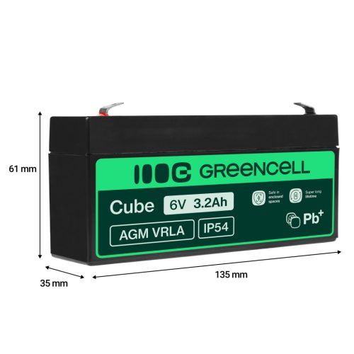 AGM VRLA wartungsfreier Bleiakku / Akku 6V 3.3Ah AGM14 für Alarmanlagen, Registrierkassen, Spielzeuge