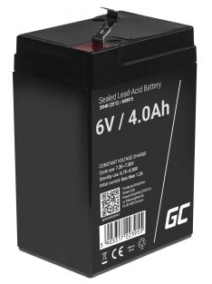   AGM VRLA gondozásmentes ólom akkumulátor / akku 6V 4 Ah AGM15 riasztókhoz, pénztárgépekhez, játékokhoz
