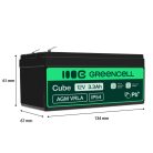 AGM VRLA wartungsfreier Bleiakku / Akku 12V 3.3Ah AGM19 für Alarmanlagen, Registrierkassen, Spielzeuge