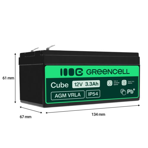 AGM VRLA wartungsfreier Bleiakku / Akku 12V 3.3Ah AGM19 für Alarmanlagen, Registrierkassen, Spielzeuge