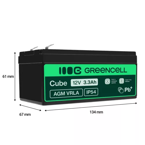 AGM VRLA maintenance-free lead-acid battery / battery 12V 3.3Ah AGM19 for alarms, cash registers, toys