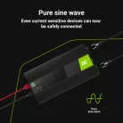 Green Cell Car Inverter 12V to 230V (voltage booster) 3000W/6000W, Pure Sine Wave INV15 for cars, motorhomes, caravans