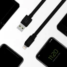 GCmatte Lightning Flachkabel 25 cm Länge mit Unterstützung für Schnellladefunktion Apple 2.4A KABGC02