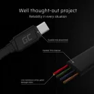 GCmatte USB-C Flachkabel 25 cm Länge mit Unterstützung für Schnellladefunktion KABGC03