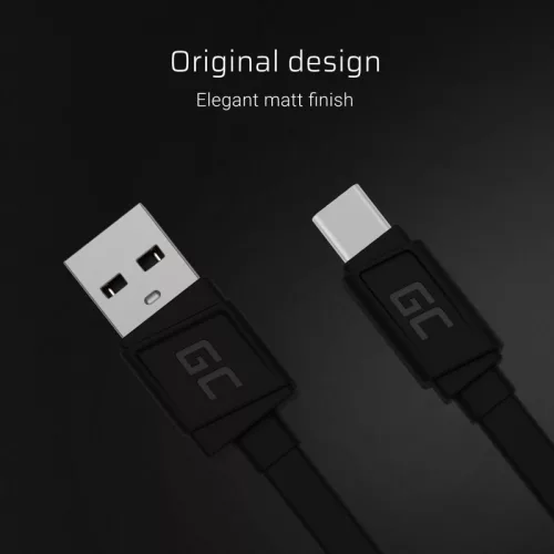 GCmatte USB-C Flachkabel 25 cm Länge mit Unterstützung für Schnellladefunktion KABGC03