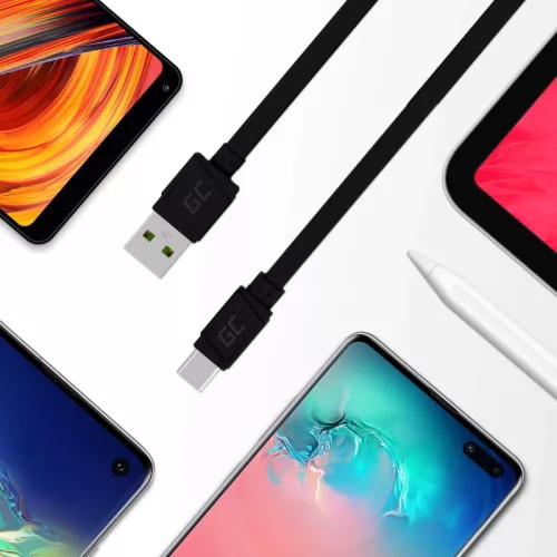 GCmatte USB-C Flachkabel 25 cm Länge mit Unterstützung für Schnellladefunktion KABGC03