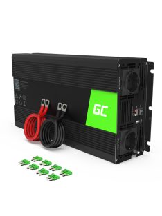   Green Cell Autós Inverter 24V-ról 230V-ra (feszültség növelő) 1500W/3000W Tiszta szinuszhullám INV19 buszhoz, kamionhoz, teherautóhoz