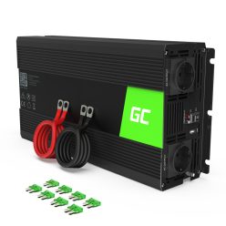   Green Cell Autós Inverter 24V-ról 230V-ra (feszültség növelő) 1500W/3000W Tiszta szinuszhullám INV19 buszhoz, kamionhoz, teherautóhoz