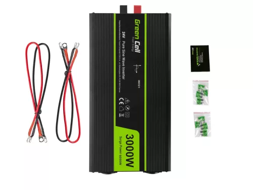 Green Cell Autoinverter 24V auf 230V (Spannungswandler) 3000W/6000W Reine Sinuswelle INV21 für Bus, Lkw, Nutzfahrzeug
