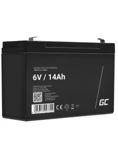   AGM VRLA gondozásmentes ólom akkumulátor / akku 6V 14Ah AGM34 riasztókhoz, pénztárgépekhez, játékokhoz