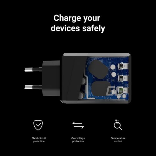 3-Port Ladegerät GC Charge Source 3 3xUSB 30W Schnellladung Ultra Charge i Smart Charge Ladegerät CHARGC03