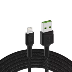   Ray USB Kabel - Lightning 200cm mit weißer LED Hintergrundbeleuchtung, schnelle Apple 2.4A Ladeunterstützung KABGC12