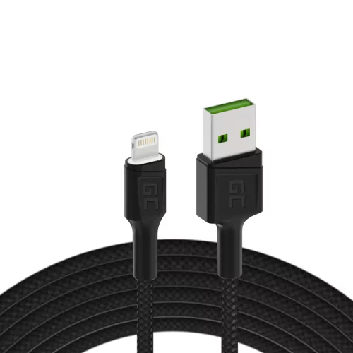 Ray USB Kabel - Lightning 200cm mit weißer LED Hintergrundbeleuchtung, schnelle Apple 2.4A Ladeunterstützung KABGC12