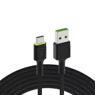 Ray USB Kabel - USB-C 200cm mit grüner LED Hintergrundbeleuchtung, schnelle Ultra Charge, QC 3.0 KABGC13