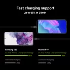 Ray USB kábel - USB-C 200cm zöld LED háttérvilágítással, gyors töltésű Ultra Charge, QC 3.0 KABGC13