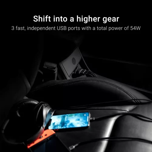 Auto-Ladegerät GC PowerRide 54W 3xUSB 18W Ultra-Schnellladungstechnologie CADGC01
