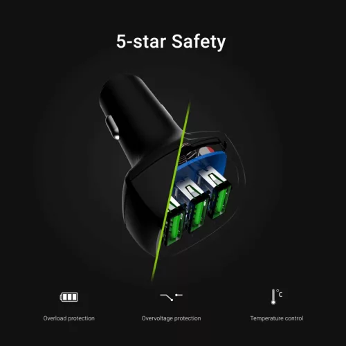 Auto-Ladegerät GC PowerRide 54W 3xUSB 18W Ultra-Schnellladungstechnologie CADGC01