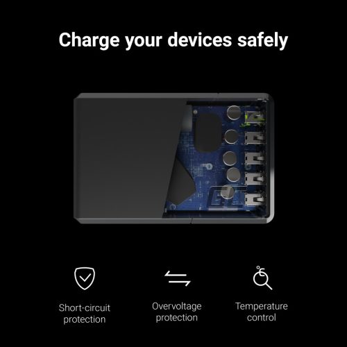 5 portos telefon töltő GC ChargeSource 5, 5 x USB 52W Ultra gyors és intelligens töltéssel CHARGC05