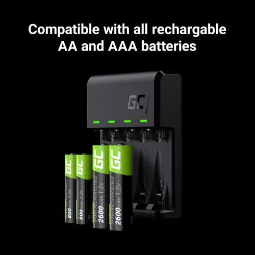 GC VitalCharger Ni-MH AA and AAA battery charger with Micro USB USB-C input GRADGC01