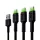 Set, 3x GC Ray USB-C 200 cm USB Kabel mit grüner LED Hintergrundbeleuchtung, Ultra Charge, QC 3.0 Schnellladung KABGCSET03