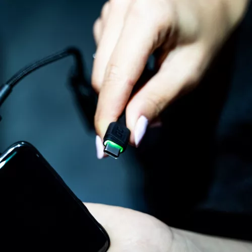 Szett, 3x GC Ray USB-C 200 cm-es USB kábel zöld LED háttérvilágítással, Ultra Charge, QC 3.0 gyorstöltéssel KABGCSET03