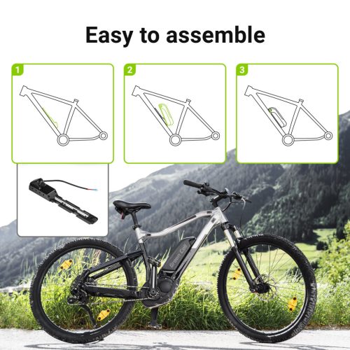 Elektromos kerékpár akkumulátor / akku 36V 13Ah Down Tube E-Bike Pedelec, hálózati töltővel, EBIKE25STD