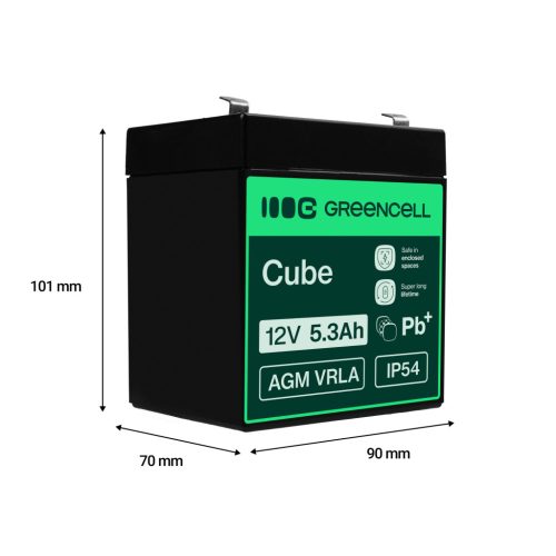 AGM VRLA wartungsfreier Bleiakku / Akku 12V 5.3Ah AGM45 für Alarmanlagen, Registrierkassen, Spielzeuge