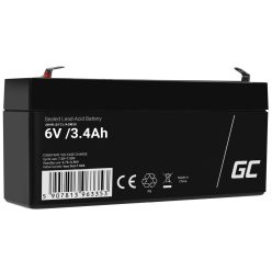  AGM VRLA gondozásmentes ólom akkumulátor / akku 6V 3.Ah AGM38 riasztókhoz, pénztárgépekhez, játékokhoz