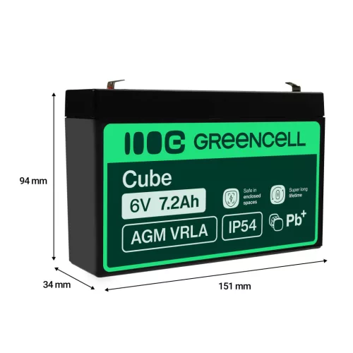 AGM VRLA maintenance-free lead-acid battery / battery 6V 7.2Ah AGM39 for alarms, cash registers, toys