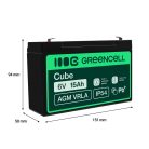 AGM VRLA wartungsfreier Bleiakku / Akku 6V 15Ah AGM40 für Alarmanlagen, Registrierkassen, Spielzeuge