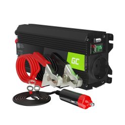   Green Cell Autós Inverter 24V-ról 230V-ra (feszültség növelő) 500W/1000W Módosított szinuszhullám USB-vel INVGC04 buszhoz, kamionhoz, teherautóhoz
