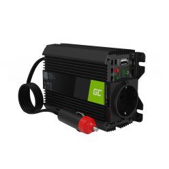   Green Cell Autós Inverter 12V-ról 230V-ra (feszültség növelő) 150W/300W Módosított szinuszhullám USB-vel INVGC06 személyautóhoz, lakóautóhoz, lakókocsihoz