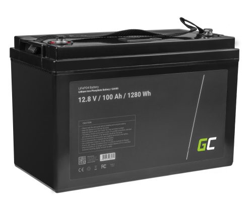 Green Cell LiFePO4 akkumulátor/akku 100Ah 12.8V 1280Wh Lítium-vasfoszfát, fotovoltaikus, napelemes rendszerű kempingautóhoz, hajókhoz CAV05