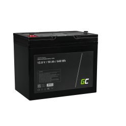   Green Cell LiFePO4 akkumulátor/akku 50Ah 12.8V 640Wh Lítium-vasfoszfát, fotovoltaikus, napelemes rendszerű kempingautóhoz, hajókhoz CAV06