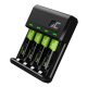 GC VitalCharger töltő és 4 x AAA akkumulátor HR03 800mAh GRSETGC02