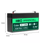 AGM VRLA maintenance-free lead-acid battery / battery 6V 1.2Ah AGM52 for alarms, cash registers, toys