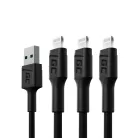 3 x GC Ray USB - Lightning 120cm Schnellladung für iPhone, iPad, iPod, weiß LED KABGCSET05