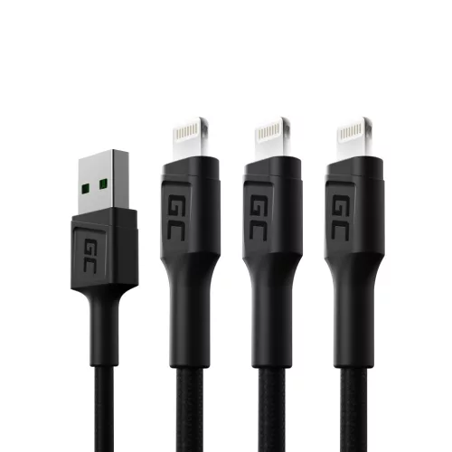 3 x GC Ray USB - Lightning 200cm Schnellladung für Apple, weiß LED KABGCSET06