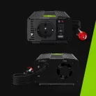 Green Cell Autós Inverter 12V-ról 230V-ra (feszültség növelő) 150W/300W Tiszta szinuszhullám INV29 személyautóhoz, lakóautóhoz, lakókocsihoz