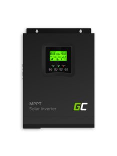   Green Cell szigetüzemű napelemes inverter beépített MPPT töltésvezérlővel 12VDC 230VAC 1000W tiszta szinuszos INVSOL01 Ingyen Beállítással