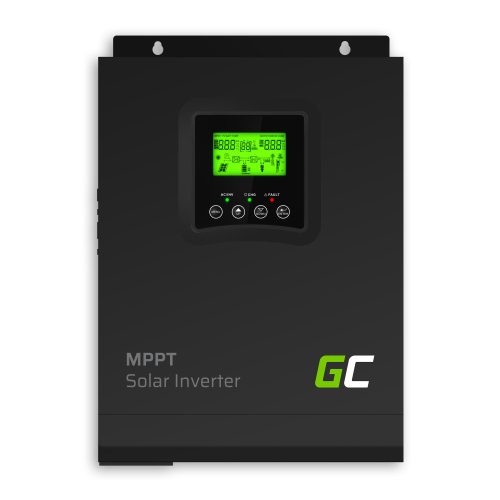 Green Cell szigetüzemű napelemes inverter beépített MPPT töltésvezérlővel 12VDC 230VAC 1000W tiszta szinuszos INVSOL01 Ingyen Beállítással