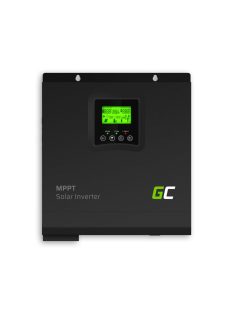   Green Cell szigetüzemű napelemes inverter beépített MPPT töltésvezérlővel 24VDC 230VAC 3000W tiszta szinuszos INVSOL02 Ingyen Beállítással