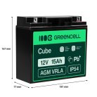 AGM VRLA wartungsfreier Bleiakku / Akku 12V 15Ah AGM53 für Elektrofahrzeuge, Registrierkassen, Spielzeuge