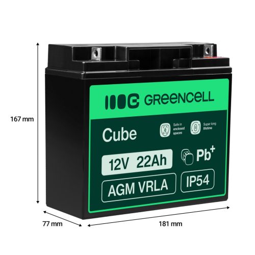 AGM VRLA maintenance-free lead-acid battery / battery 12V 22Ah AGM54 for boats, scooters, electric vehicles, toys