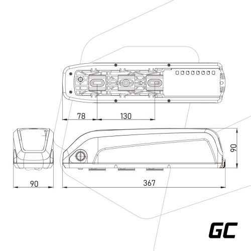 Elektrofahrrad Akku / Akku Down Tube 48V 14.5Ah 696Wh, mit Netzladegerät, E-Bike Pedelec EBIKEGCF03