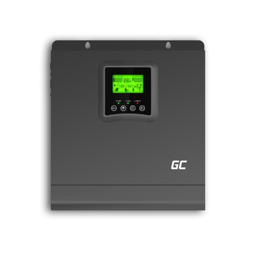 Green Cell szigetüzemű napelemes inverter beépített MPPT töltésvezérlővel 24VDC 230VAC 2000W tiszta szinuszos INVSOL03 Ingyen Beállítással