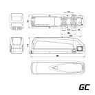 Electric bicycle battery / accu Down Tube 48V 13Ah 624Wh with network charger E-Bike Pedelec EBIKEGCF02